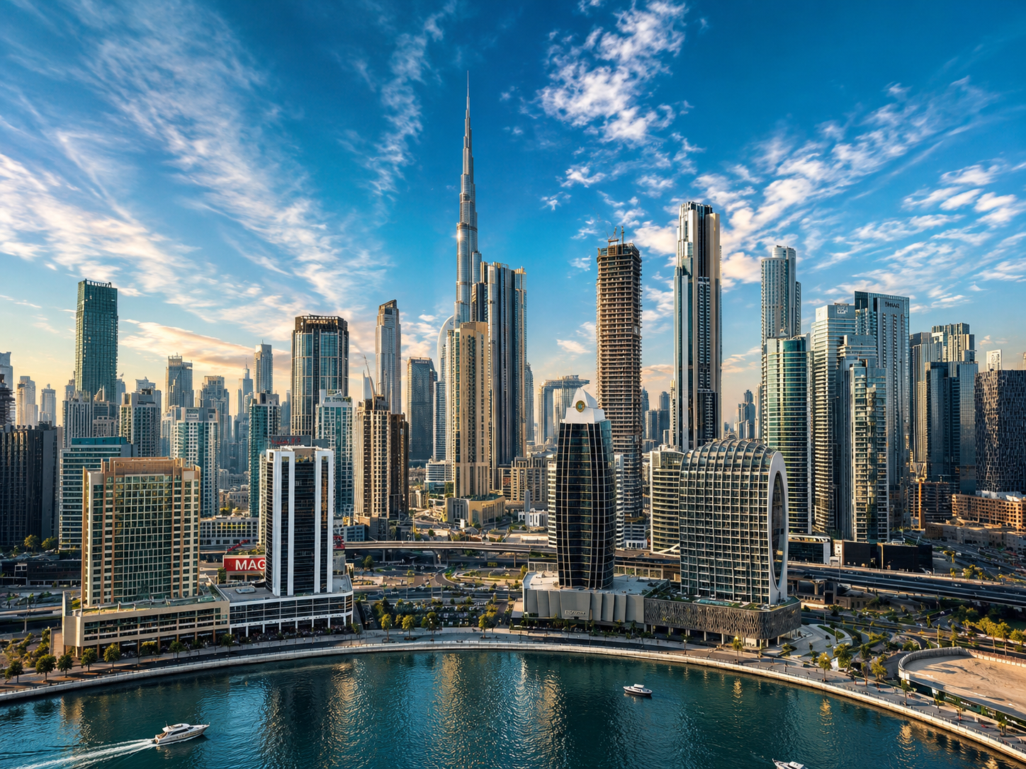Burj Khalifa rising above the Downtown Dubai skyline